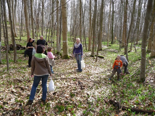 Reisegruppe SBOF steht im Walde...