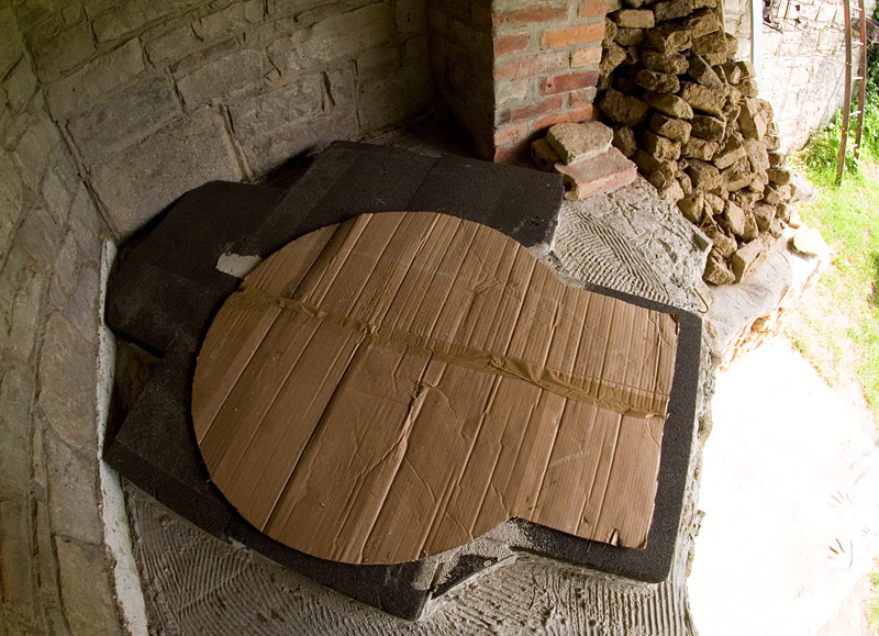 Backraumschablone aufgelegt