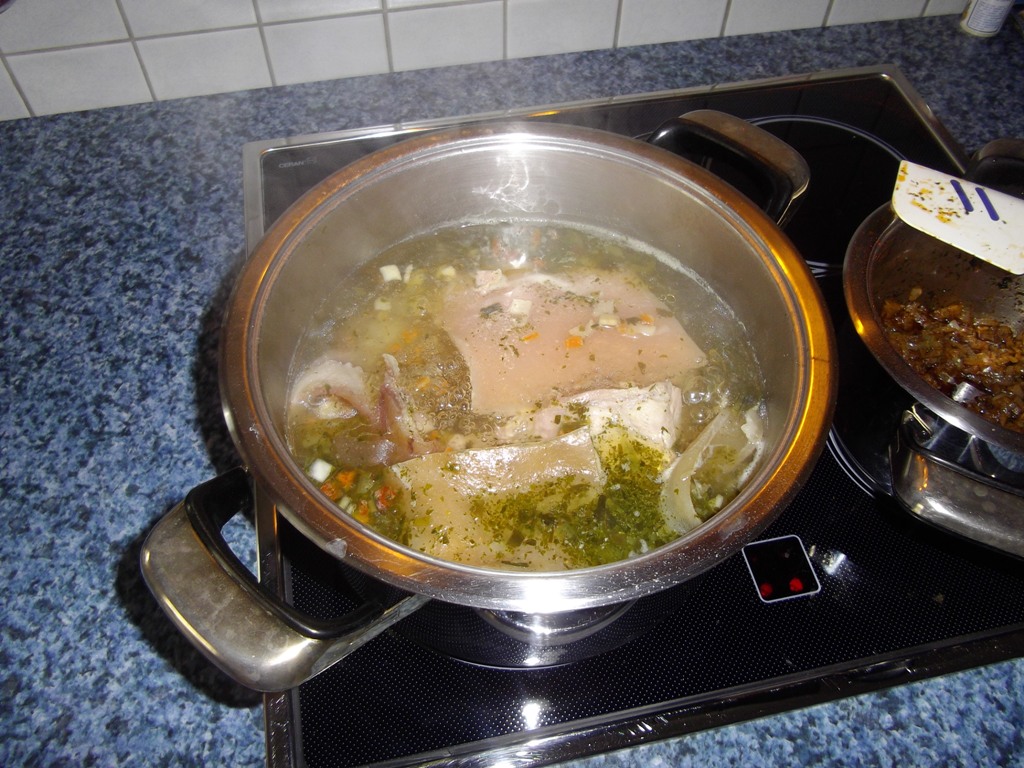 Bauch u. Schwarten garen