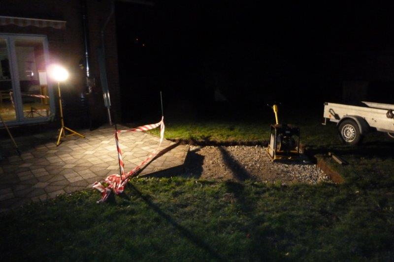 Gesten abend um 20:50Uhr wurde der Schotter verdichtet