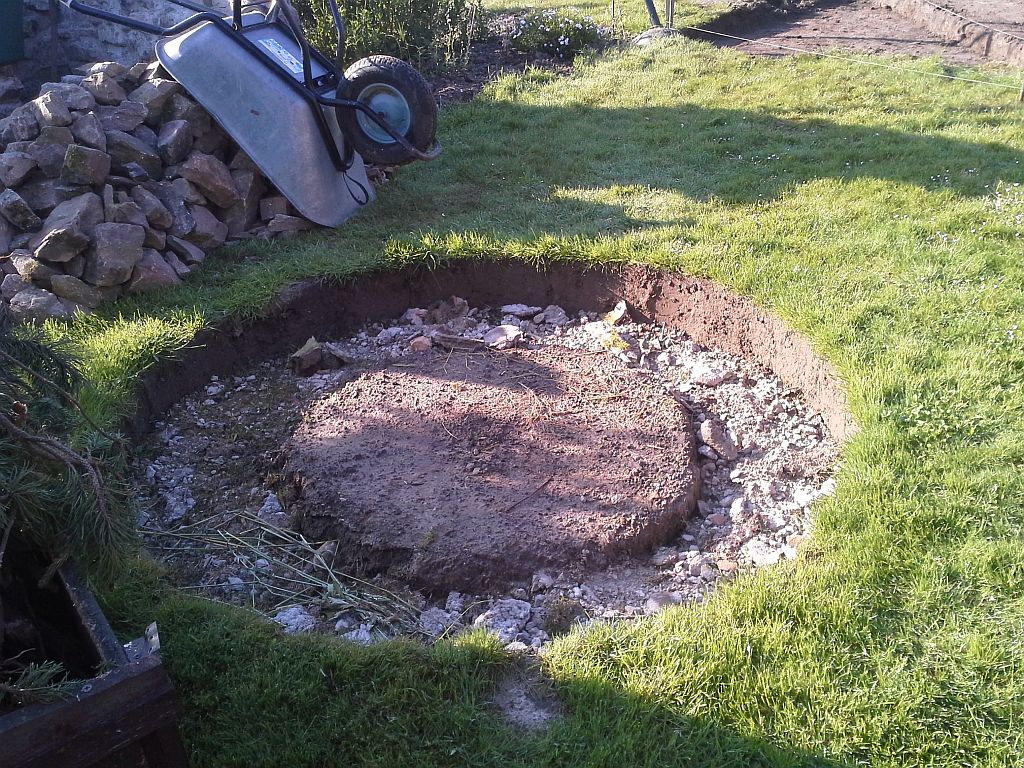 Grillstelle nochmals etwas vertieft