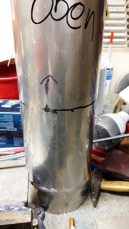 500mm Edelstahlrohr mit Vorbereitung