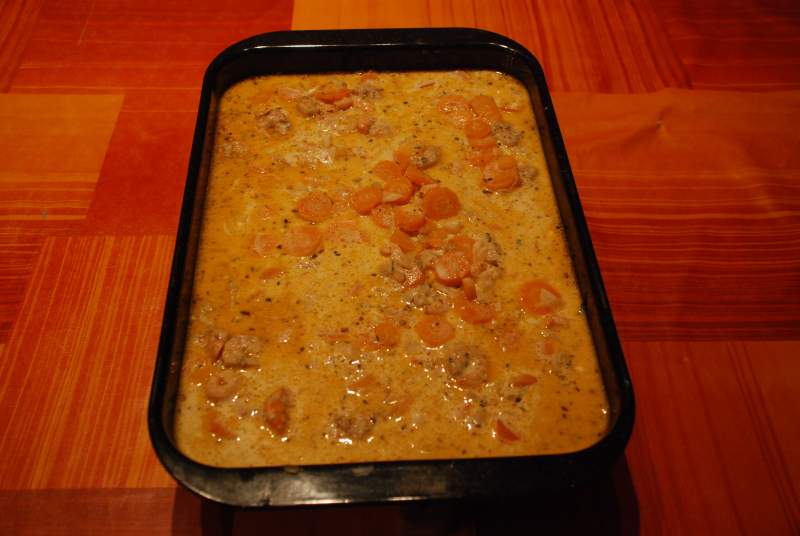 Die Cannelloni mit der Soße.