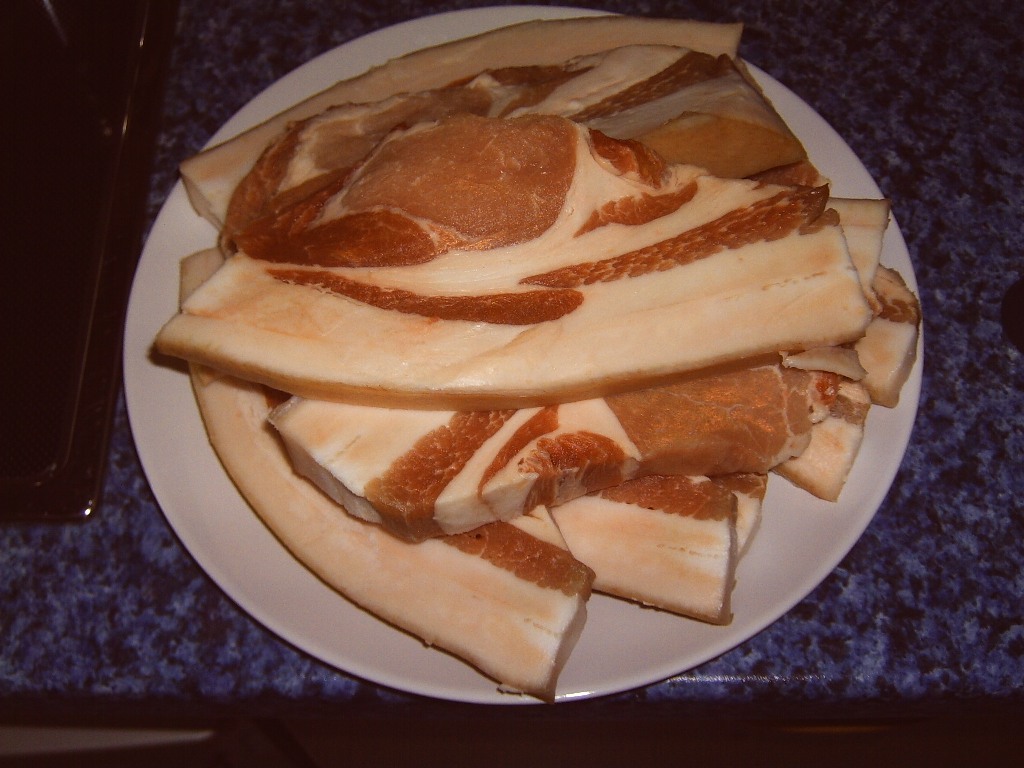 Beute vom bunten bentheimer schwein